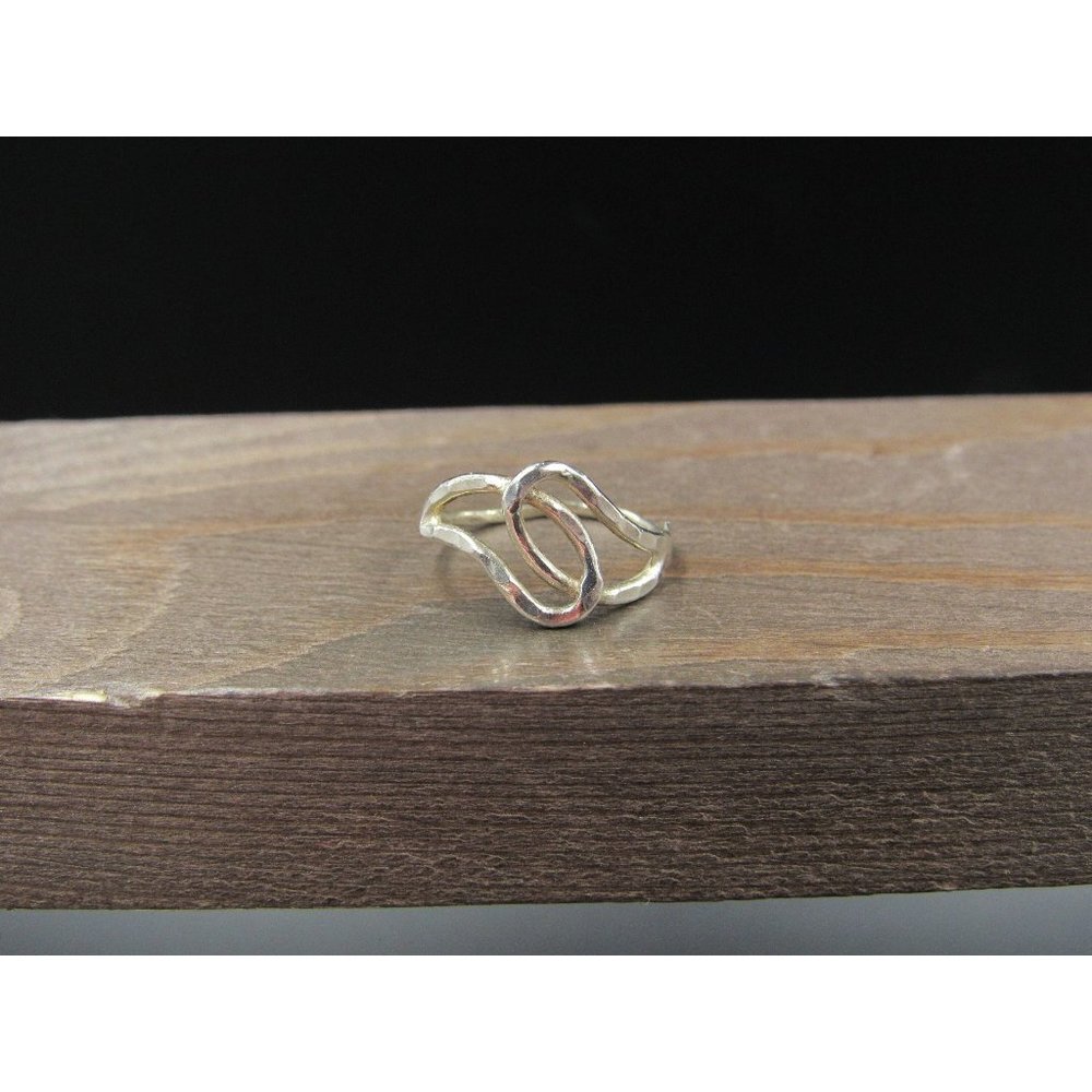 Size 5 Sterling Silver Diamond Cut Rustic Woven Style Band Ring